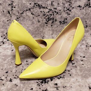 Sam Edleman Antonia Kiwi Matte Leather Pumps Heels 13 Sexy Funky Office